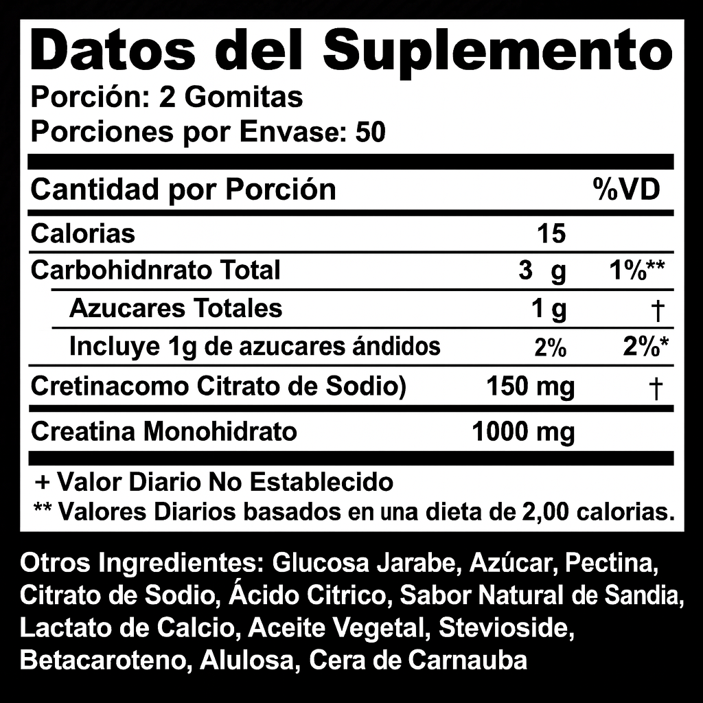 GOMITAS DE CREATINA MONOHIDRATADA
